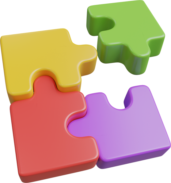 3d render of puzzle jigsaw